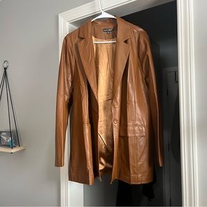 Faux Leather Blazer